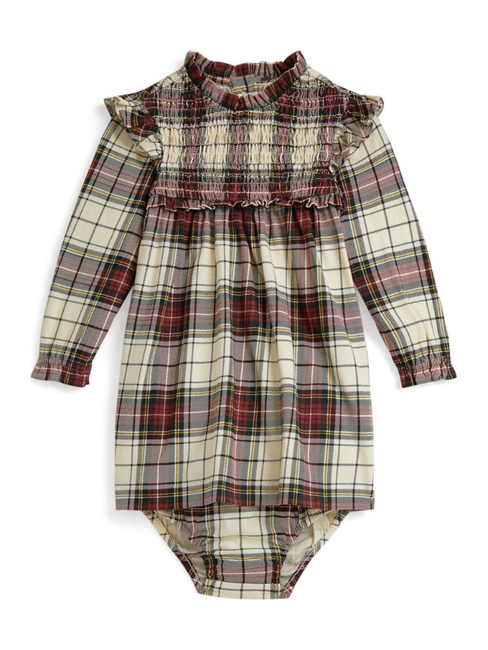 Ralph Lauren Childrenswear Baby Girls Plaid Cotton Jersey Dress & Bloomer Set